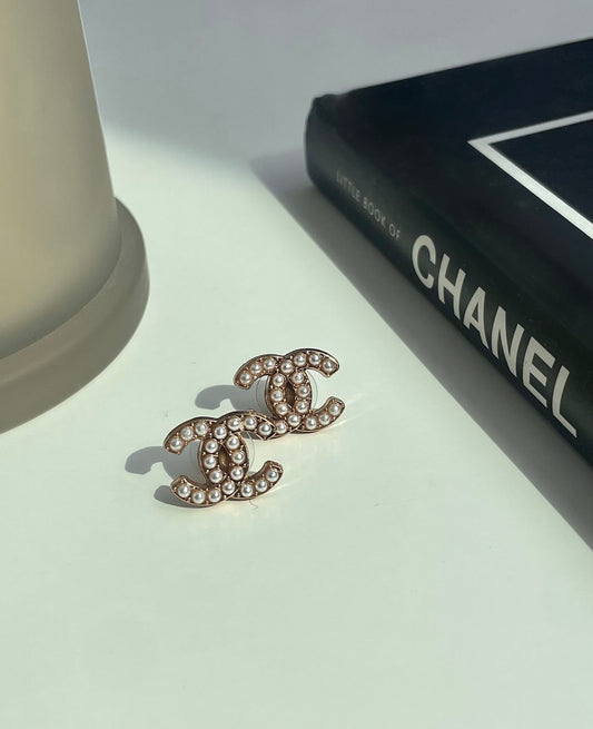 Repurposed Chanel Pearl Studded Earrings