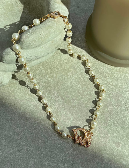Repurposed Dior Pearl Necklace