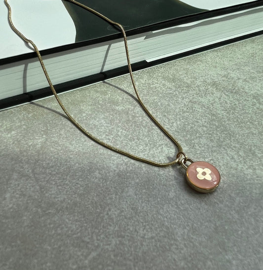 Repurposed Louis Vuitton Necklace Pink
